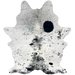 White and Black Speckled Brazilian Cowhide: white with black speckles and spots, and longer hair on the spine - 6'7" x 4'8" (BRSP3518)