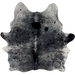 Black and White Speckled Brazilian Cowhide: black with white speckles - 5'11" x 5'4" (BRSP3521)