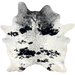 White and Black Cloudy Speckled Brazilian Cowhide: white with cloudy, black speckles and spots - 6'9" x 5'6" (BRSP3523)