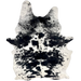 Large Black and White Speckled Brazilian Cowhide: white with large and small, black spots, and cloudy, black speckles - 7'7" x 5'1" (BRSP3529)