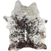 Dark Brown and White Speckled Brazilian Cowhide: white with dark brown spots and speckles - 6'6" x 4'6" (BRSP3532)