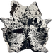Black and White Speckled Brazilian Cowhide: white with black speckles and spots - 6'10" x 5'5" (BRSP3542)