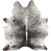 Tricolor Speckled Brazilian Cowhide: white with black and dark brown speckles and spots - 6'9" x 5'5" (BRSP3544)