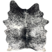 Black and White Speckled Brazilian Cowhide: black with white speckles and spots - 7' x 5'5" (BRSP3545)