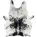 White and Black Speckled Brazilian Cowhide: white with black speckles and spots - 6'10" x 4'11" (BRSP3547)