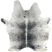 Black and White Speckled Brazilian Cowhide: white with black speckles and spots - 6'4" x 4'11" (BRSP3549)