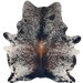 Large Tricolor Speckled Brazilian Cowhide: white with black and brown speckles and spots - 7'6" x 5'10" (BRSP3667)