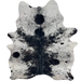 Large Black and White Speckled Brazilian Cowhide: white with black speckles and spots - 7'10" x 5'11" (BRSP3697)