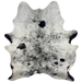 Black and White Speckled Brazilian Cowhide: white with black speckles and spots - 7'2" x 5'5" (BRSP3704)