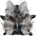 Tricolor Speckled Brazilian Cowhide: white with black and brown speckles and spots - 7' x 5'10" (BRSP3707)