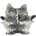XL Black and White Speckled Brazilian Cowhide: white and off-white with black speckles and spots - 8'4" x 5'11" (BRSP3710)