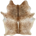 Brown and White Speckled Brazilian Cowhide: white with brown speckles and spots - 7' x 5'5" (BRSP3727)