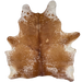 Brown and White Speckled Brazilian Cowhide: brown with white speckles and spots - 6'9" x 5'6" (BRSP3737)