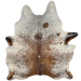 Brown and White Speckled Brazilian Cowhide: white with brown speckles and spots - 6'9" x 5'3" (BRSP3741)
