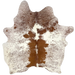 Reddish Brown and White Speckled Brazilian Cowhide: white with reddish brown speckles and spots - 6' x 4'11" (BRSP3745)