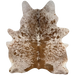 Reddish Brown and White Speckled Brazilian Cowhide: white with reddish brown spots and speckles - 6'4" x 4'11" (BRSP3749)