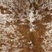Closeup of this Speckled Brazilian Cowhide, showing white with reddish brown spots and speckles (BRSP3749)