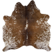 Brown and White Speckled Brazilian Cowhide: brown with white speckles and spots - 5'6" x 5'2" (BRSP3750)