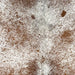 Closeup of this Speckled Brazilian Cowhide, showing white with brown speckles and spots (BRSP3762)