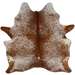 Reddish Brown and White Speckled Brazilian Cowhide: white with reddish brown speckles and spots - 6'9" x 5'9" (BRSP3764)