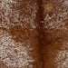 Closeup of this Speckled Brazilian Cowhide, showing white with reddish brown speckles and spots (BRSP3764)