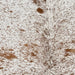 Closeup of this Large Speckled Brazilian Cowhide, showing white with brown speckles and spots (BRSP3769)