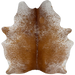 Reddish Brown and White Speckled Brazilian Cowhide: white with reddish brown speckles and spots - 7'1" x 5'11" (BRSP3776)