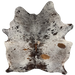 Large Tricolor Speckled Brazilian Cowhide: white with black and brown speckles and spots - 7'6" x 6'3" (BRSP3798)