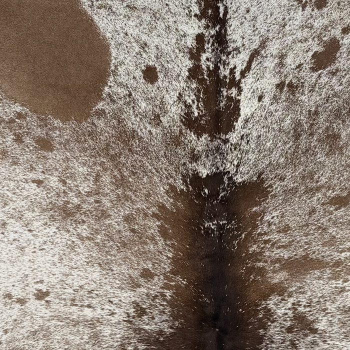 Large Brown and White Speckled Brazilian Cowhide - 7'7" x 5'8"  (BRSP3804)