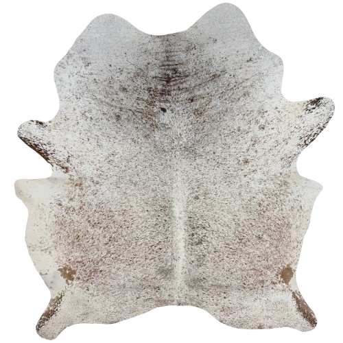 White and Brown Speckled Brazilian Cowhide: white with brown speckles  - 7'1" x 5'7" (BRSP3811)