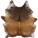 Brown and White Speckled Brazilian Cowhide:  brown with white speckles and spots - 7'5" x 6'1" (BRSP3815)
