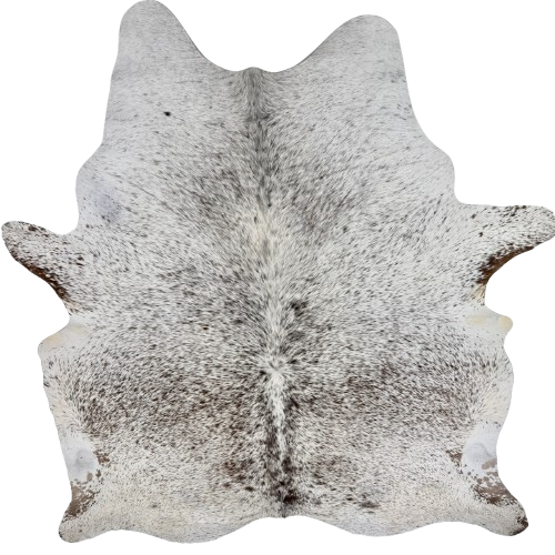 XXL Tricolor Speckled Brazilian Cowhide: white with black and dark brown speckles - 8'7" x 6'5"  (BRSP3820)