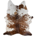 Large Brown and White Speckled Brazilian Cowhide: white with reddish brown speckles and spots - 7'11" x 5'3"  (BRSP3824)