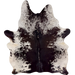 Brownish Black and White Speckled Brazilian Cowhide: white with brownish black speckles and spots - 7'1" x 5'8" (BRSP3832)