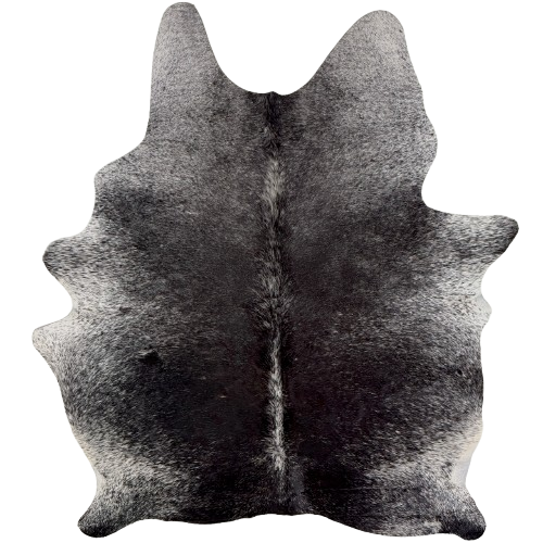 Black and White Speckled Brazilian Cowhide: black with white speckles - 7'2" x 5'4" (BRSP3841)
