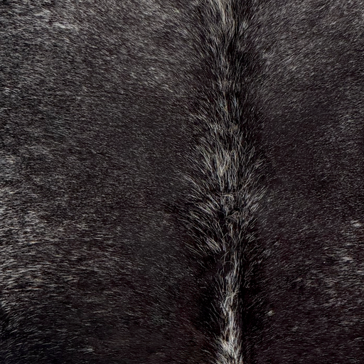 Closeup of this Speckled Brazilian Cowhide, showing black with white speckles  (BRSP3841)