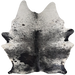 Large Black and White Speckled Brazilian Cowhide: white with black speckles and spots - 7'9" x 6'4" (BRSP3847)