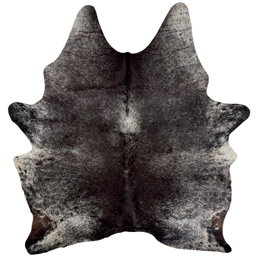Large Black and White Speckled Brazilian Cowhide: black with white speckles - 7'8" x 6' (BRSP3848)