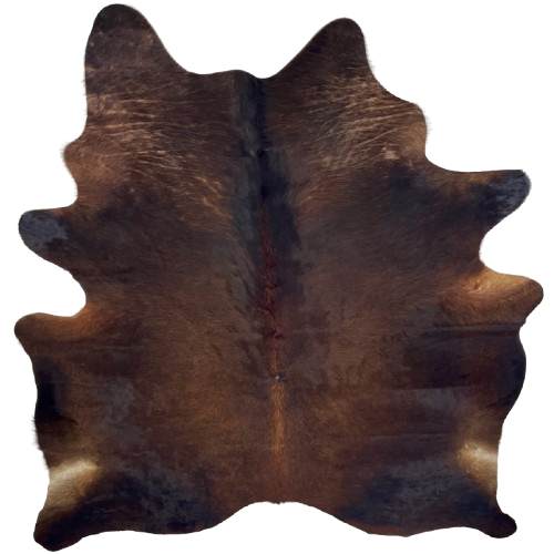 Red Brown and Black Brazilian Watusi Cowhide: has a mix of red brown and black - 7'5" x 6'2" (BRWA093)
