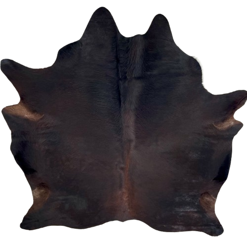Black and Red Brown Brazilian Watusi Cowhide: has a mix of black and red brown, and longer hair down the spine - 6'11"  x 6'1" (BRWA094)