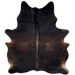 Black and Brown Brazilian Watusi Cowhide: has a mix of black and brown, and brown down the spine - 7'3" x 5'7" (BRWA099)