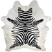 Large Off-White Brazilian Cowhide w/ Black Zebra Print - 7'10" x 6'7" (BRZP039)