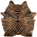 Black Zebra Print on Brown Brazilian Cowhide - 7'3" x 5'10" (BRZP045)