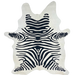 White and Black Brazilian Zebra Cowhide: white Brazilian cowhide with black, stenciled zebra print - 7'4" x 5'1" (BRZP046)
