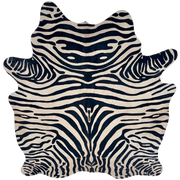 Lt Beige and Black Brazilian Zebra Cowhide: light beige, Brazilian cowhide with black, stenciled,  zebra print - 6'11" x 5'5" (BRZP047)