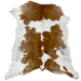 Brown and White Calfskin:  white with brown spots - 3'3" x 2'9" (CALF622)