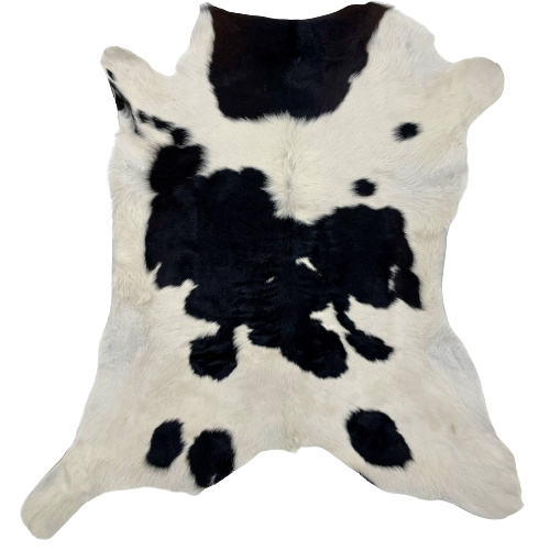 Black and White Calfskin:  white with black spots - 3'2" x 2'8" (CALF633)