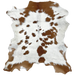 White and Brown Spotted Calfskin:  white with brown spots - 3'6" x 3'1" (CALF691)