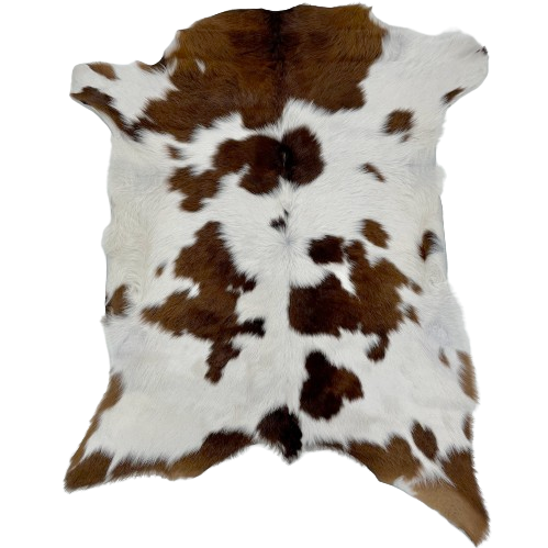 White and Brown Calfskin:  white with brown spots - 2'11" x 2'7" (CALF697)