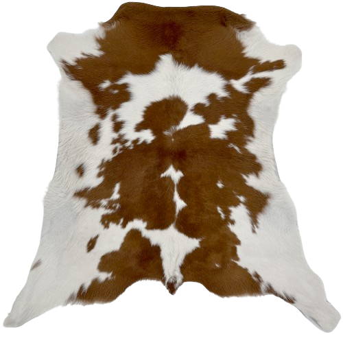 Brown and White Calfskin:  white with large and small, brown spots - 2'10" x 2'6" (CALF698)